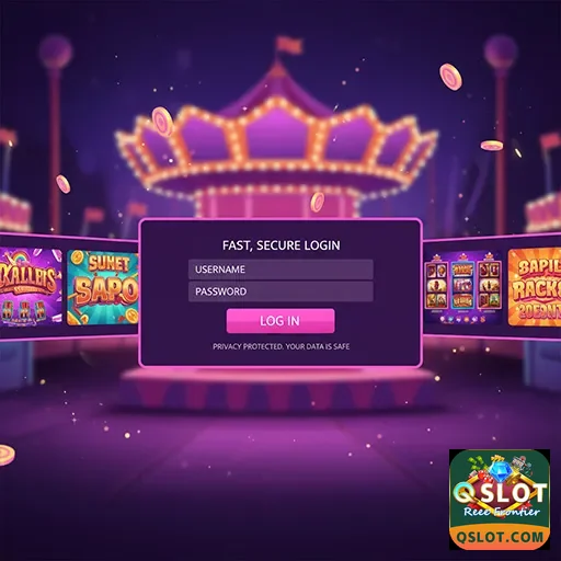 Imagem destacando acesso rápido e bônus no cassino qslot